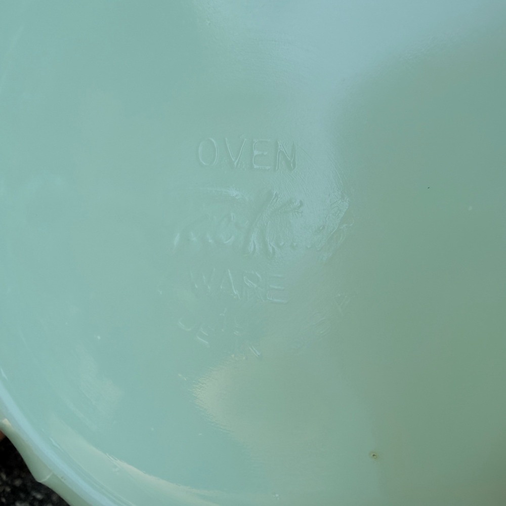 Fire-King Mixing Bowl Unisex 7 inch Jadeite Green Excellent Vintage Swirl Glass - Picture 6 of 6